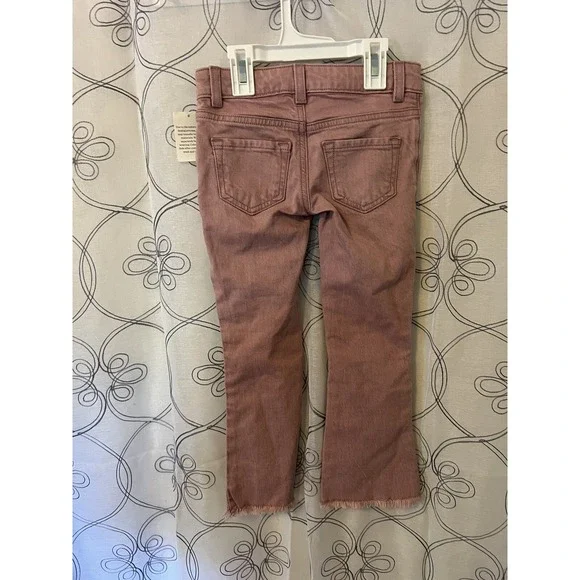 Girls Mid-rise Pink Button Flare Fly Jeans- Cat & Jack Size 4 - Picture 2 of 4